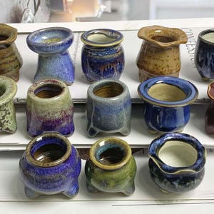 Cute Mini Ceramic Vase Table Decor Gift for Her, Unique Handmade Mommy Pot Desktop Art Tiny Vases for Dry Flowers, Miniature Vase Lover Gift