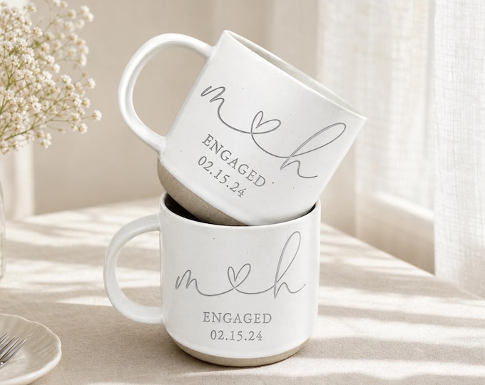 Personalized Engagement Ceramic Mug Engagement Gift, Custom Wedding Mug Newlyweds Gift, Personalized Wedding Ceramic Mug Bridal Shower Gift