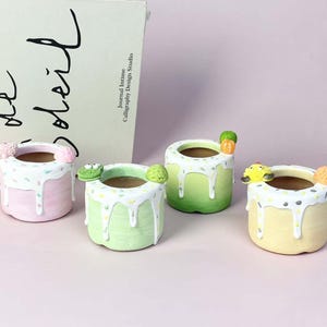 Niedliche Miniatur-Keramik-Pflanzer-Set für Sukkulenten-Topfgeschenke, einzigartige Mini-Blumentöpfe für Desktop-Dekor-Geschenke, kleine Blumen-Tonwarenvasen-Geschenke
