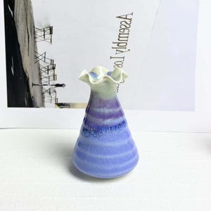 Cute Mini Ceramic Vase Table Decor Gift for Her, Unique Handmade Mommy Pot Desktop Art Tiny Vases for Dry Flowers, Miniature Vase Lover Gift