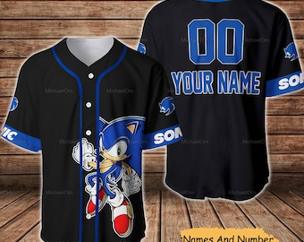 Sonic the Hedgehog Baseball Jersey Shirt, Sonic Jersey Shirt, Sonic Shirt, Sonic Baseball Jersey, Sonic Gift