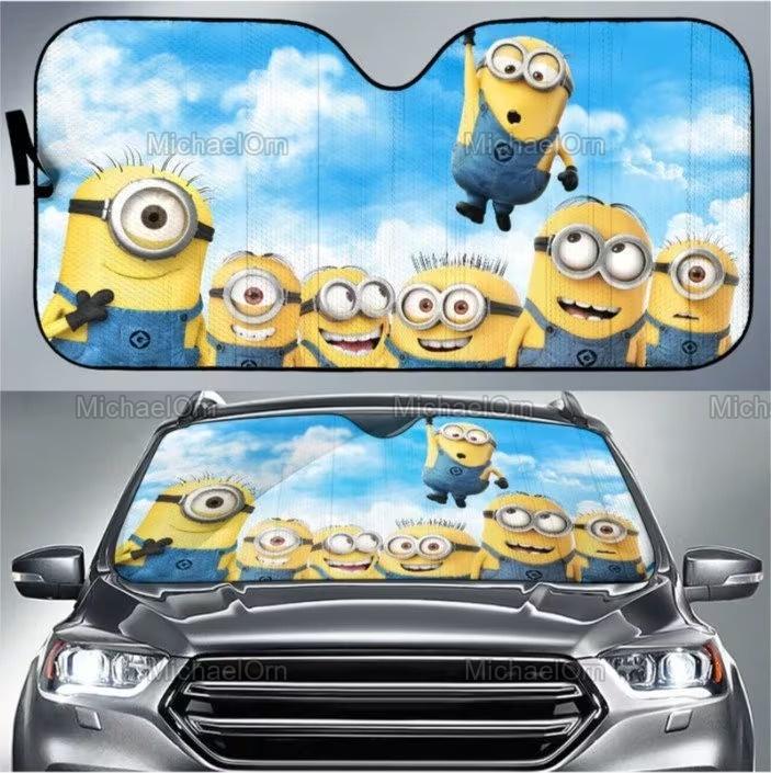 Discover Minions Car Sunshade, Sun Visor, Car Decor, Auto Sun Protector