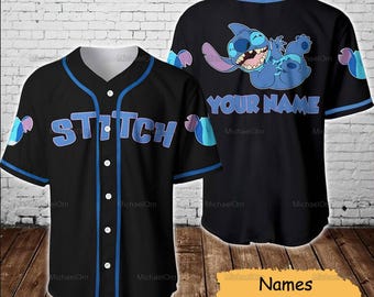 Camiseta de béisbol de Stitch, camiseta de béisbol de Stitch de Disney, camiseta de Stitch, camiseta de Lilo y Stitch, camisetas personalizadas de Disney, camiseta para aficionados al béisbol
