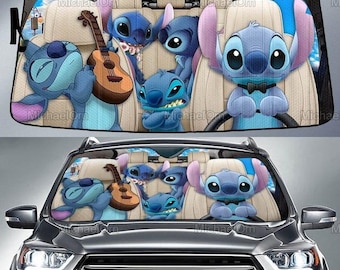 Parasol para coche de Stitch, parasol de Lilo y Stitch, divertido parasol de Stitch, decoración de Stitch, funda para parabrisas
