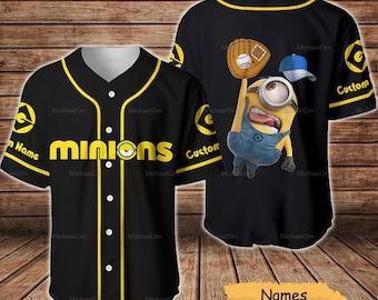 Minions Baseball Jersey, Minions Family Baseball Jersey Shirts, Minions Baseball Shirts, Minions Lover Shirt, Minions Movie Shirt