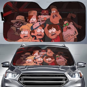 Gravity Falls Car Sunshade, Movie Cartoon Car Decor, Gravity Falls Auto Sunshade, Gravity Falls Car Sun Protector, Gift For Men, Women