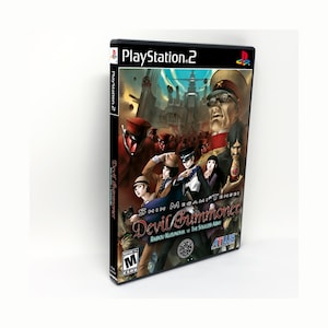 Op de afbeelding: Een PlayStation 2 videospelcase met een rood, zwart en wit ontwerp. De game heet "Shin Megami Tensei: Devil Summoner: Raidou Kuzunoha is the Soulless Ally".