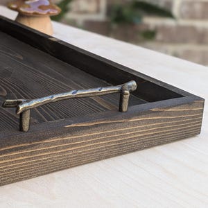 Handcrafted Wooden Serving Tray: Farmhouse Ottoman Decor