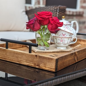 Handcrafted Wooden Serving Tray, Charcuterie Tray/Board, Honey, Farmhouse Decor, Decorative Tray, Customizable