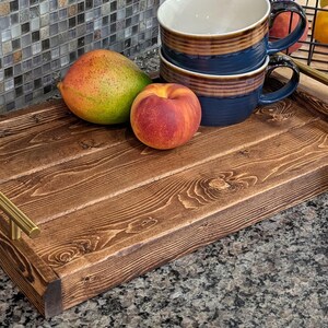 Rustic Wooden Serving Tray with Grooves,  Charcuterie Tray/Board, Farmhouse Decor, Decorative Tray