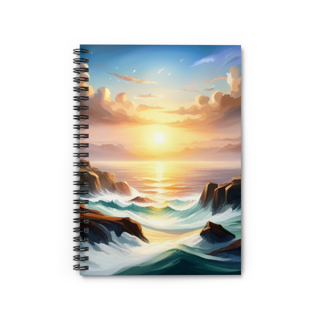 Ocean Sunset Front Cover Printed Spiral Notebook - Ruled Line - Etsy