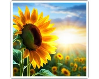 Sunflower in Sunshine indoors only Square Stickers