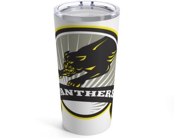 Black Panthers blanco con tapa Tumbler #T8
