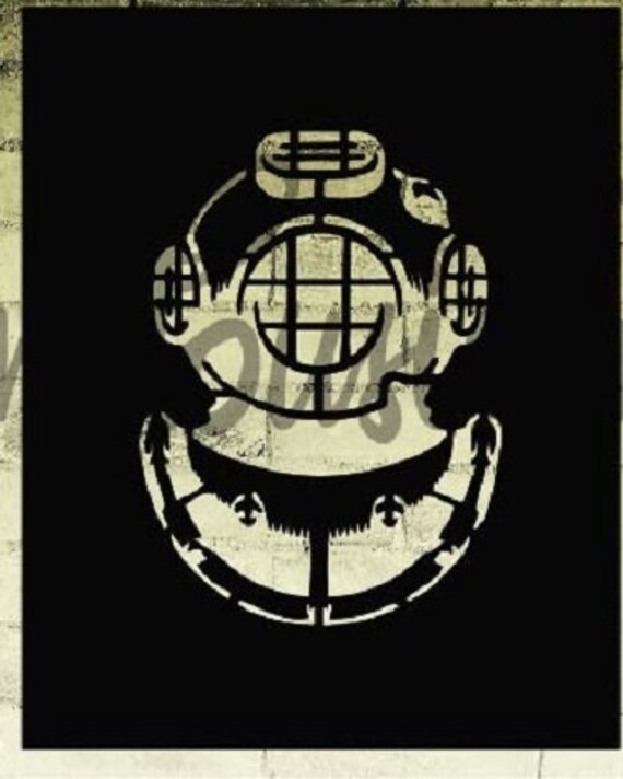 Diver Helmet Mylar Stencil Art Airbrush Reusable Durable Paint