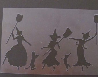 L450 Dancing Witches Design Stencil Mylar laser cut reusable durable
