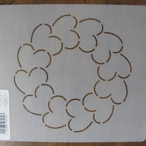 PCW180 Amish Circle of Hearts 5"(12.7cm) stencil design quilting