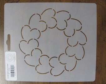 PCW180 Amish Circle of Hearts 5"(12.7cm) stencil design quilting