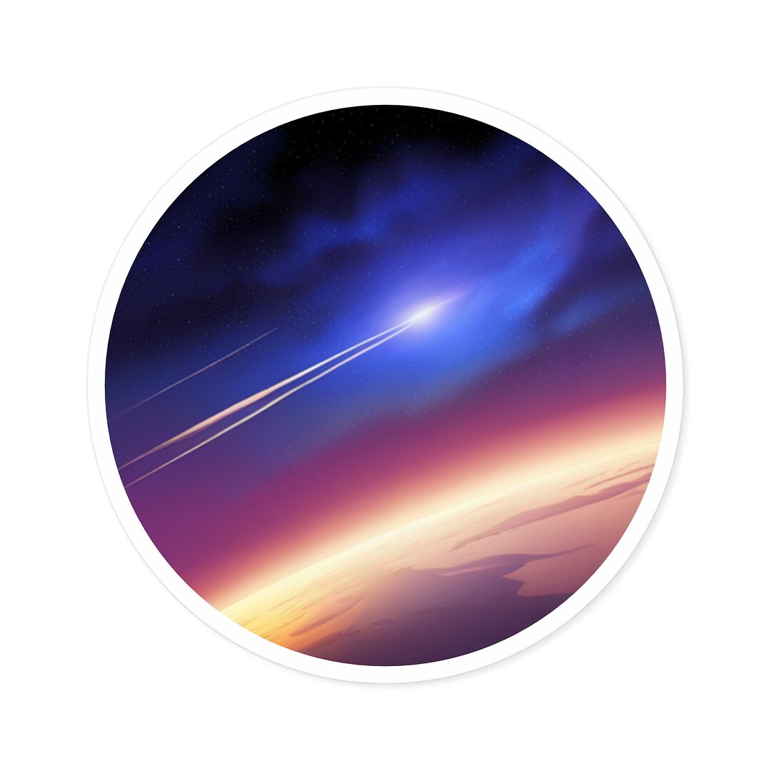 Comet Sky Water Resistant Vinyl Round Stickers, Indoor\outdoor - Etsy