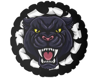 Balão com o rosto feroz da Pantera Negra