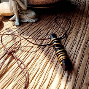 Ebony Pendant, Copper Wire Pendant Necklace - Vintage Style Handmade Jewelry, Personalized Gifts for Men, Gifts for Father, Jewelry for Men