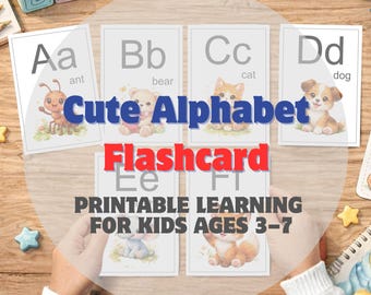 Alphabet Flashcards Printable | A4 Print & Cut + A6 Cards | ABC Learning for Preschool Kids