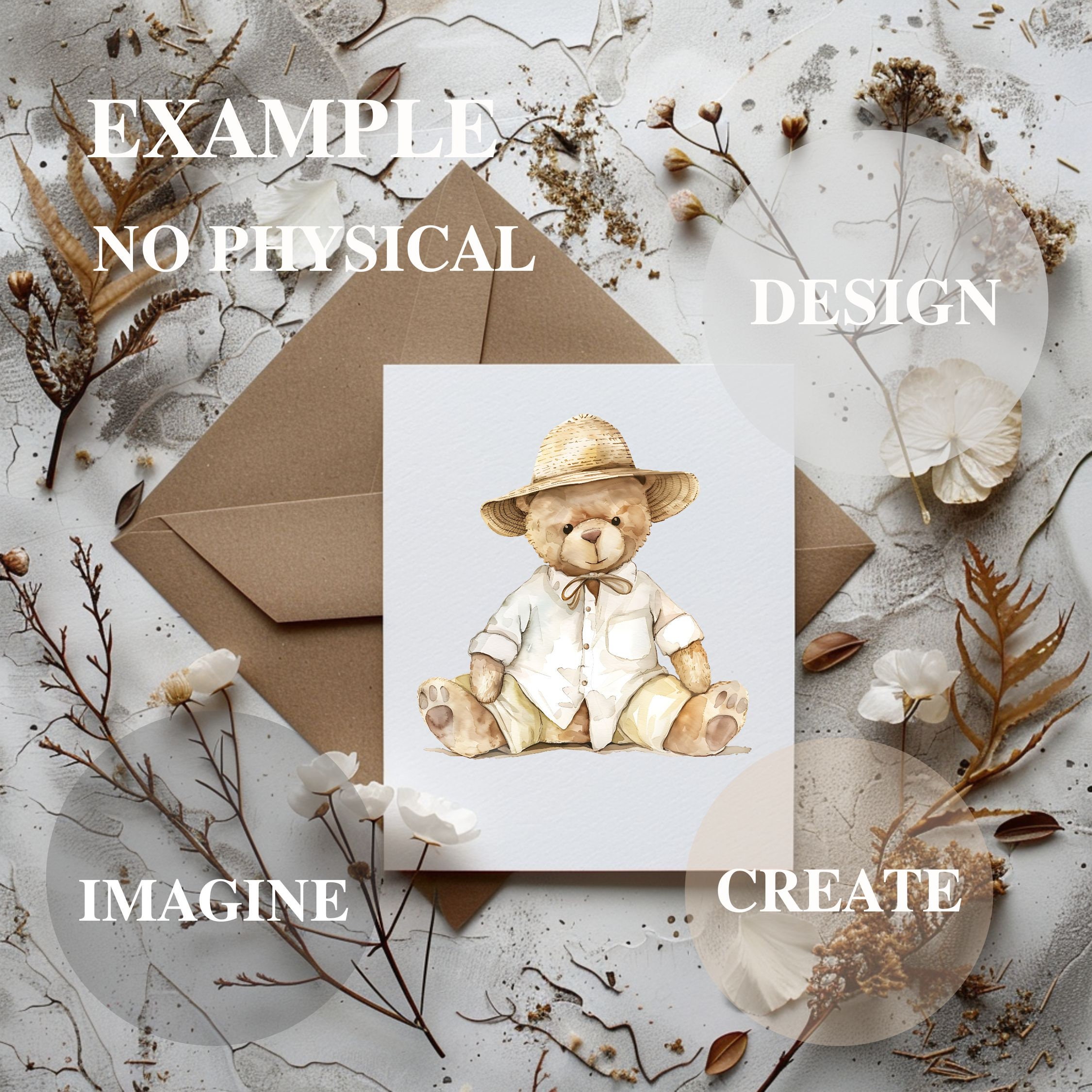 Watercolor Teddy Bear Clipart Bundle, Nursery Art (PNG) - Etsy