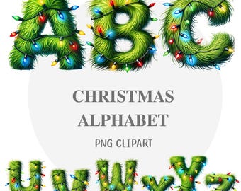 Alfabeto de Natal, Feliz Natal, Natal retrô em PNG, lantejoulas em PNG, Natal charmoso, estética em PNG, Natal fofo em PNG, Natal do Grinch em PNG