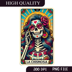 Carte de tarot La chismosa, funnylatina, chicanapng, mexicanpng, conchapng, western mama png, western mamapng, carte de tarot vintage