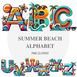 Alfabeto de playa de verano, carta de verano, carta de playa, viaje de verano png, viaje de verano png, verano png, summervibes png, summervibe, playa png
