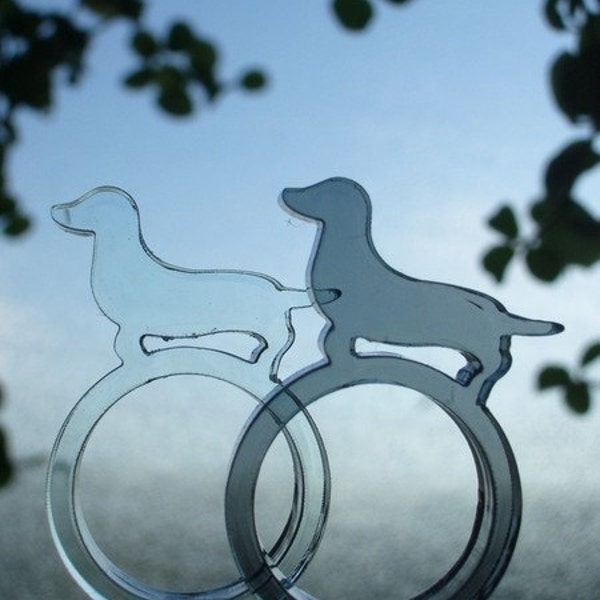 DACHSHUND acrylic ring