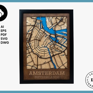 Kaart van Amsterdam Nederland - Digitaal laserbestand