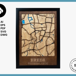 Breda Niederlande Map - Digitale Laserdatei