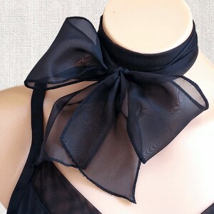 Black Scarf, Sheer Chiffon Scarf, Neck Scarf, Skinny Scarf, Hair Tie, Other colors available...red, white, lt. blue, blush, lavender, green