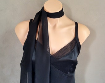 chiffon skinny scarf