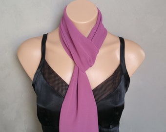 Purple Scarf, Mauve Scarves, Blythe Rose Scarf, Sheer Chiffon Scarf, Free Shipping, Rose Scarves, Sheer Mauve Scarf, Sheer Purple Scarf
