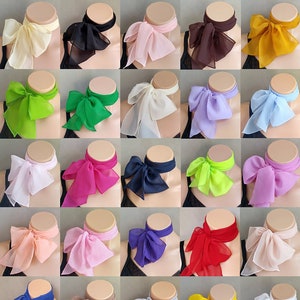 Black Skinny Scarf, Sheer Chiffon, 36 Lovely Colors Available, Head Wrap, Hair Scarf, Ponytail Scarf, Hair Tie, Neck Scarf, Purse Scarf