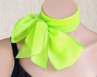 Neon Green Scarf, Sheer Chiffon Scarf, Daphne Scarf, Hair Scarf, Neck Scarf, Halloween Scarf, Halloween Accessory