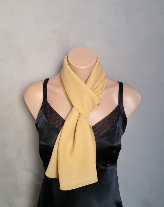 Tan Scarf, Skinny Scarf, Chiffon Scarves, Sheer Scarf, Summer Scarf, Lightweight Scarf, Tan Scarves, Sandcastle Scarf, Free Shipping, Women