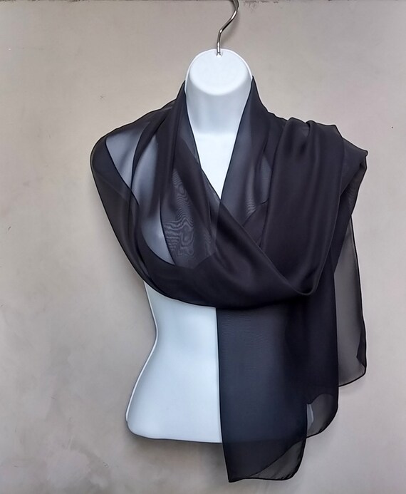 black chiffon evening shawl