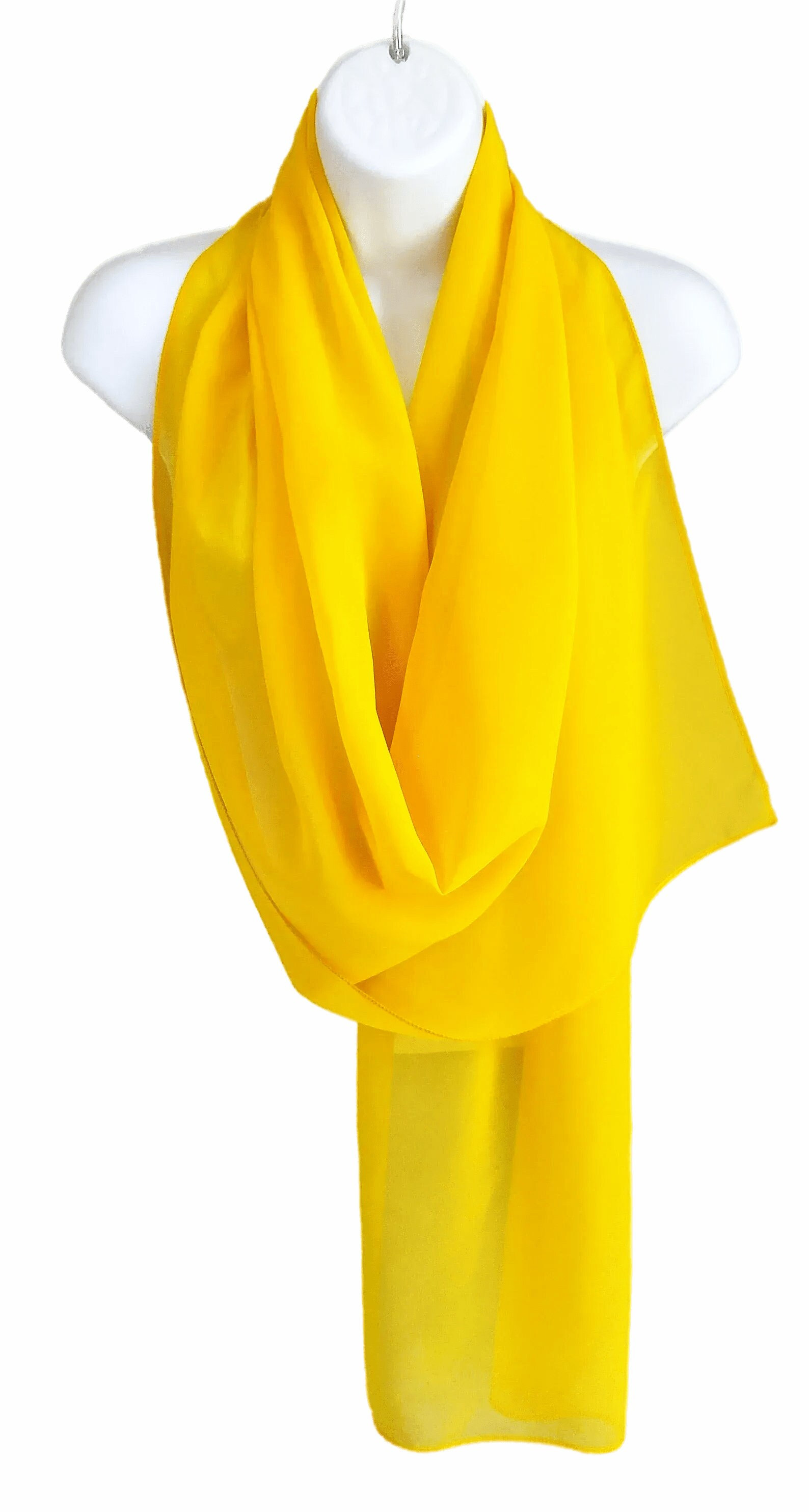 Sunflower Yellow Scarf Canary Stole Chiffon Shawl Sheer