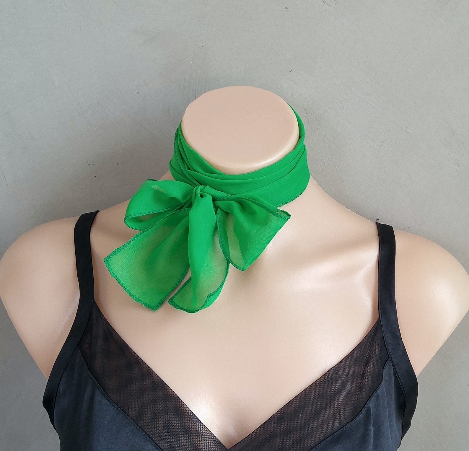 Kelly Green Scarf 36 Lovely Colors Long Thin Scarf Black Etsy