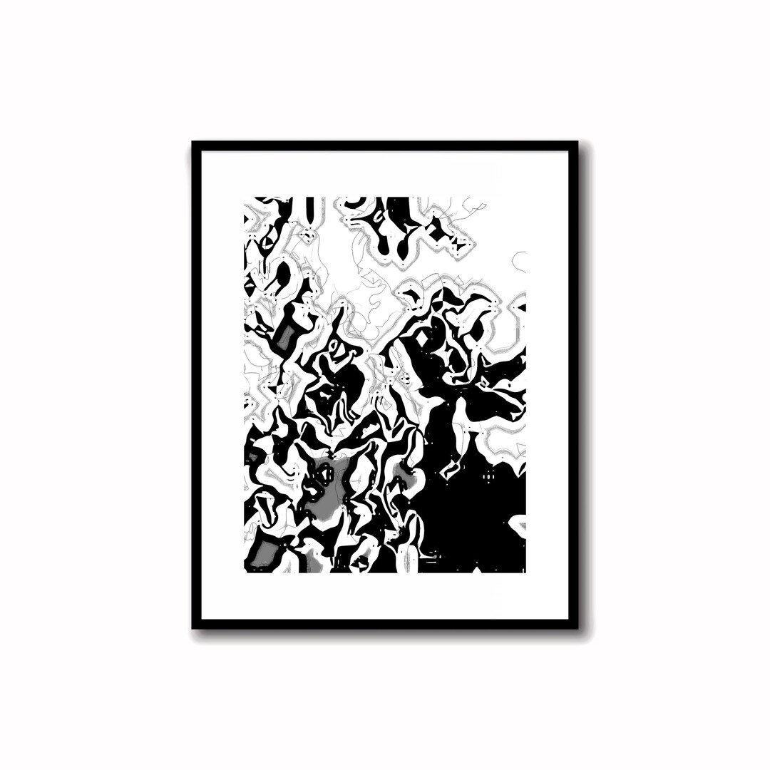 Black and White Art Print Abstract Unique Artwork Monochrome Gallery Wall PRINTABLE Instant
