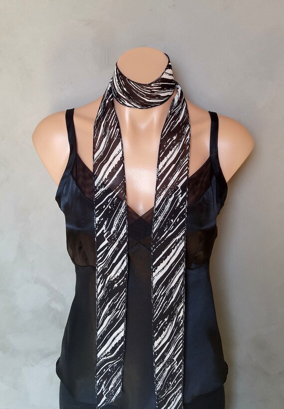 Choker Scarf, Choker Necklace, Wrap Choker Scarf, Neckerchief, Kerchief, Necktie, Wrap Chokers, Black Sash, Boho Choker Scarf, Rope Chokers