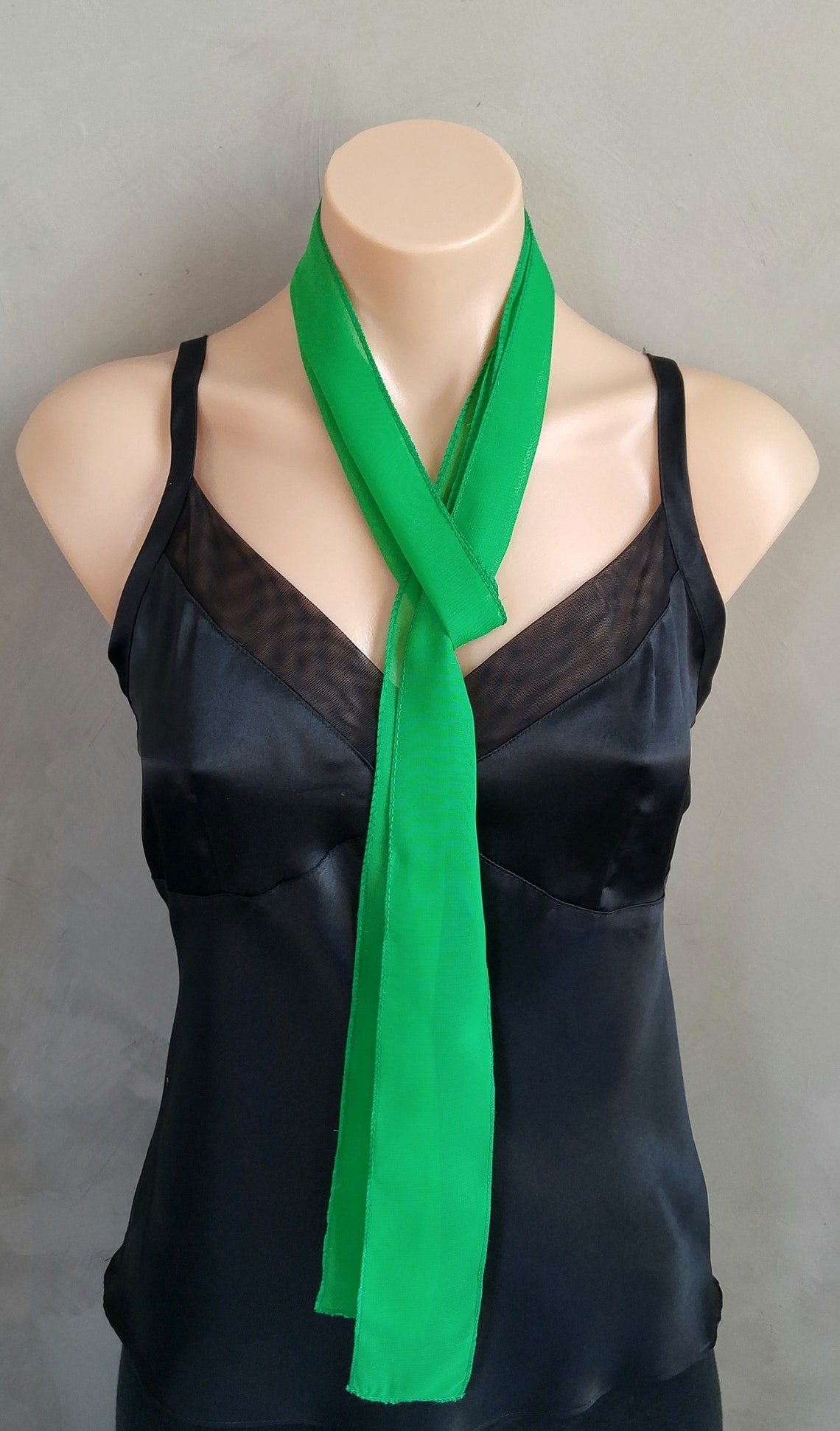 Kelly Green Scarf Long Green Scarf Kelly Green Sash Sheer Etsy
