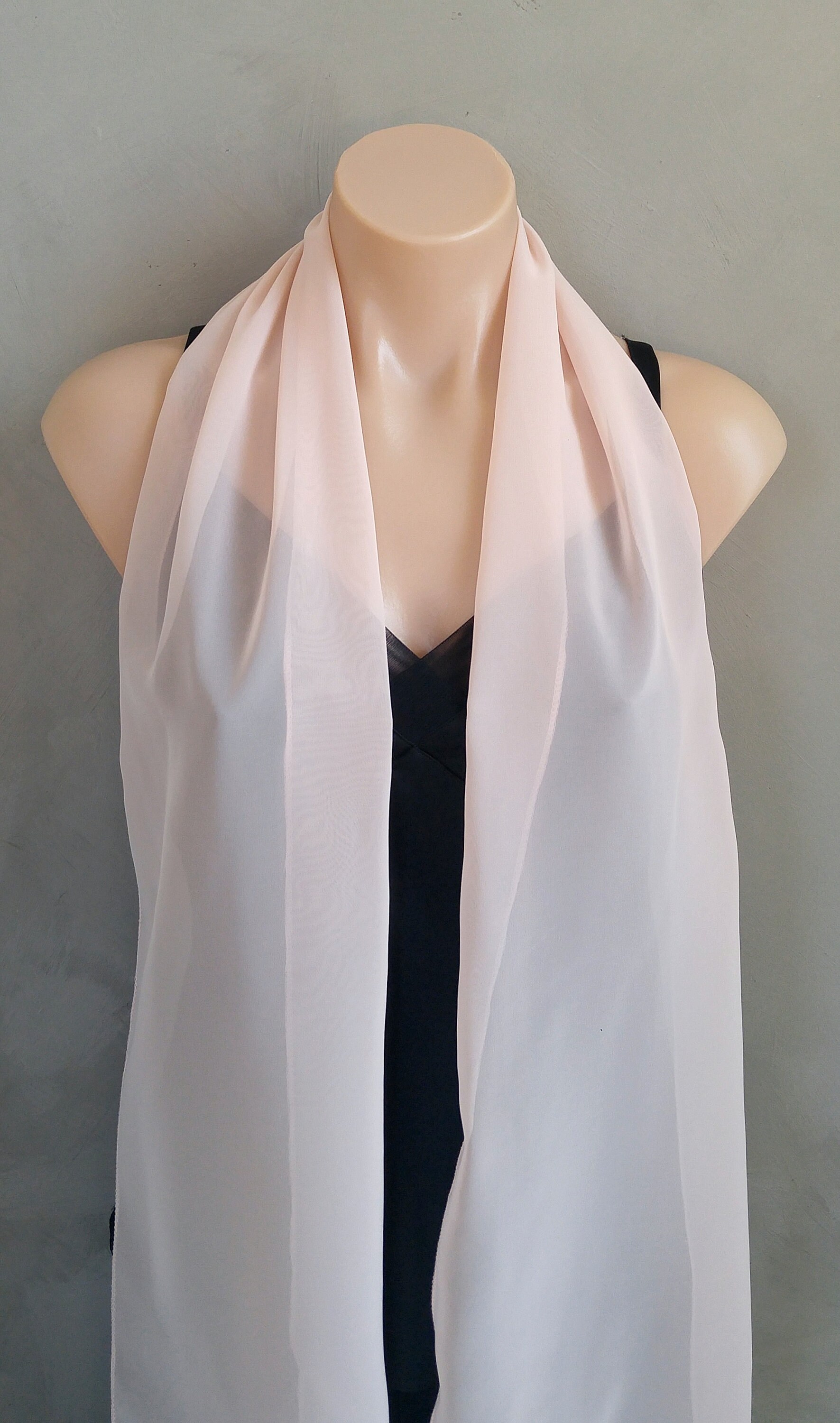 Rose Gold Scarf 36 Lovely Sheer Chiffon Colors Pale Pink Etsy