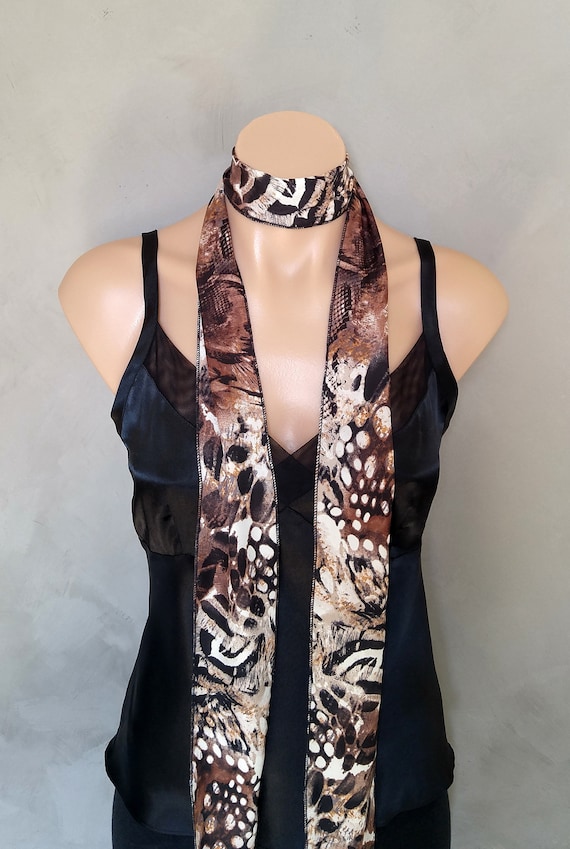 Choker Scarf, Choker Necklace, Black Skinny Scarf, Wrap Choker Scarf, Neckerchief, Kerchief, Wrap Chokers, Black Sash, Black Wrap Scarf