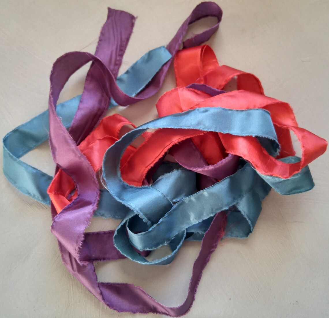 Frayed Edge Ribbon Hand Torn Ribbon Silk Raw Edge Fabric Etsy