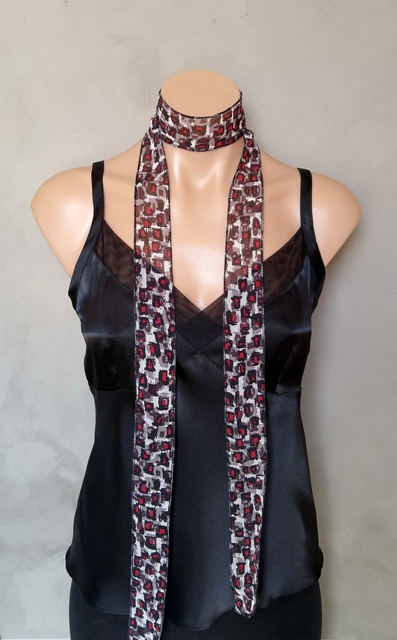 Neckerchief, Skinny Scarf, Choker Scarf, Wrist Scarf, Purse Scarf, Hair Scarf, Ponytail Scarf, Under 20 Dollars, Choker Necklace, Thin Scarf