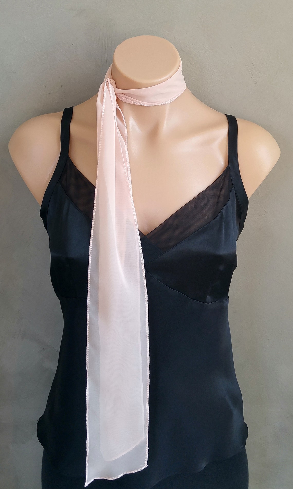 Rose Gold Scarf 36 Lovely Sheer Chiffon Colors Black Skinny Etsy
