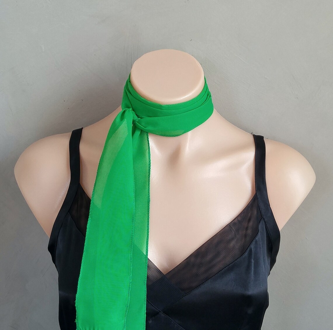 Kelly Green Scarf Long Green Scarf Kelly Green Sash Sheer Etsy